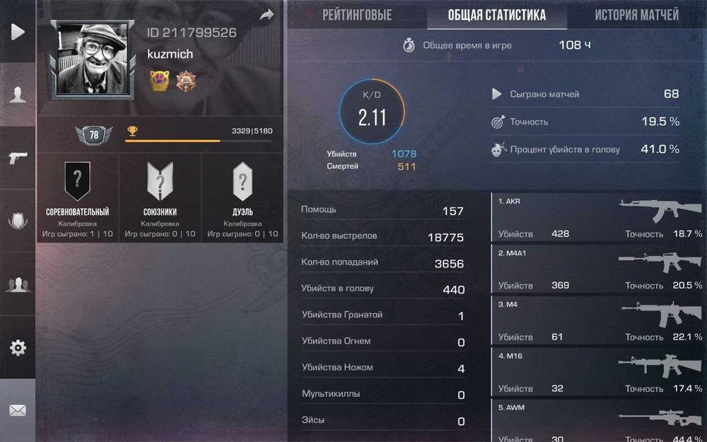 Аккаунт Standoff 2