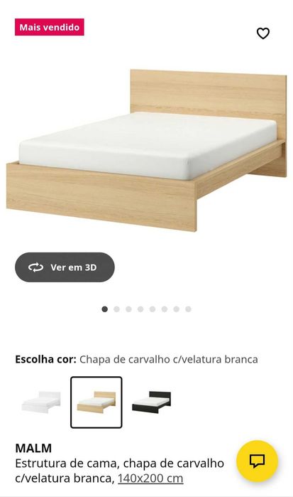 Cama casal Malm + Estrado Lonset (IKEA)