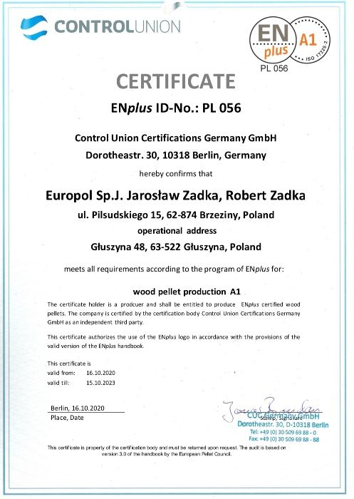 Pellet Drzewny EuroPellet Premium A1