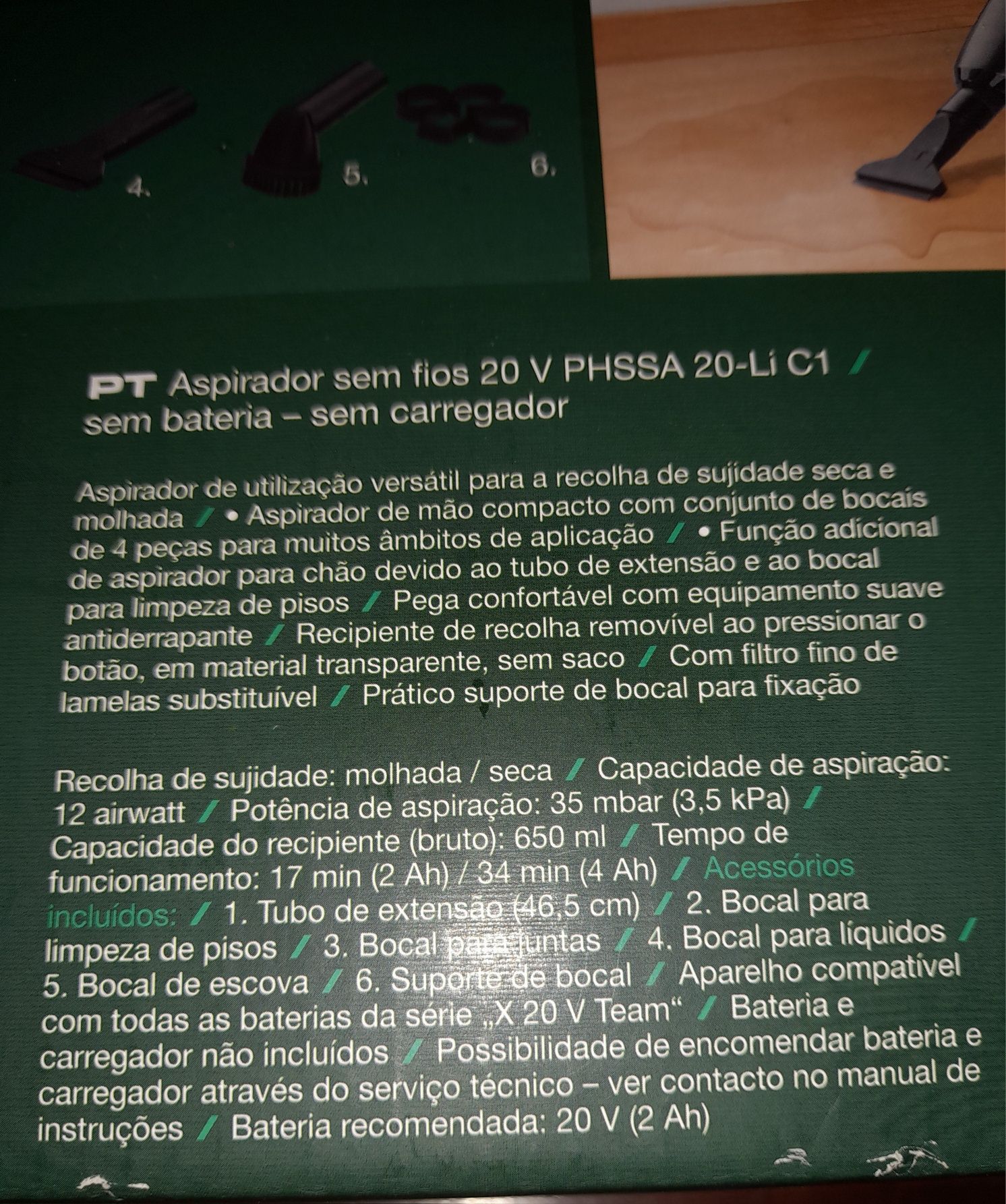Aspirador sem fios