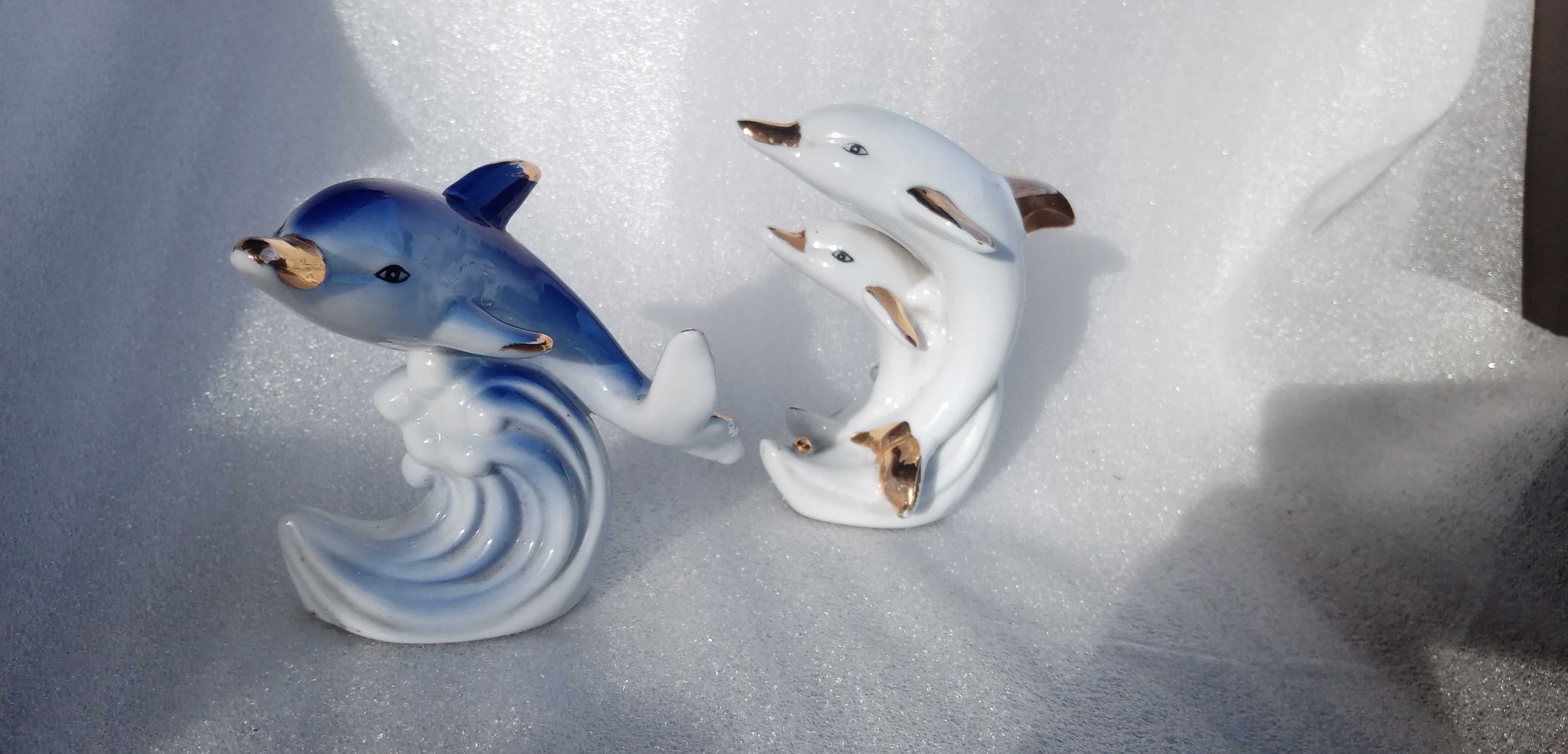 figurki /figurka delfiny porcelana