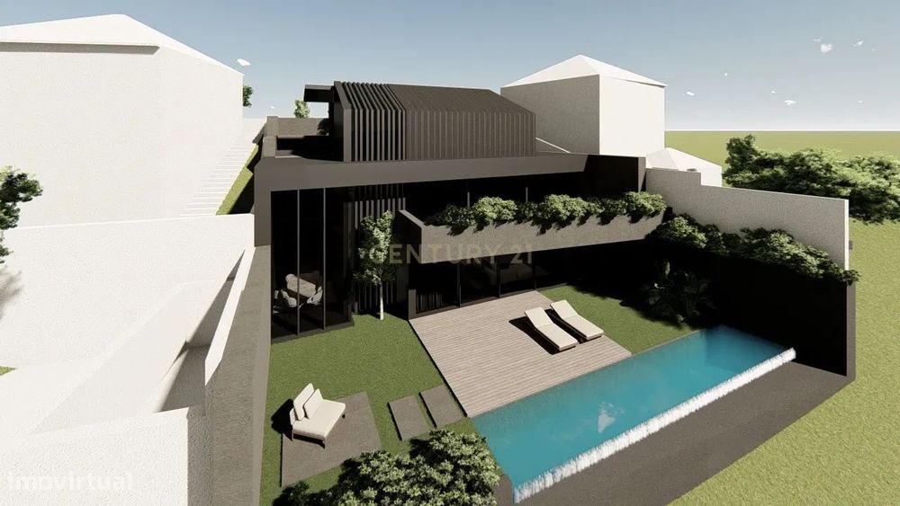 Terreno com Projeto  aprovado para moradia de 4 frentes- piscina- 3 su