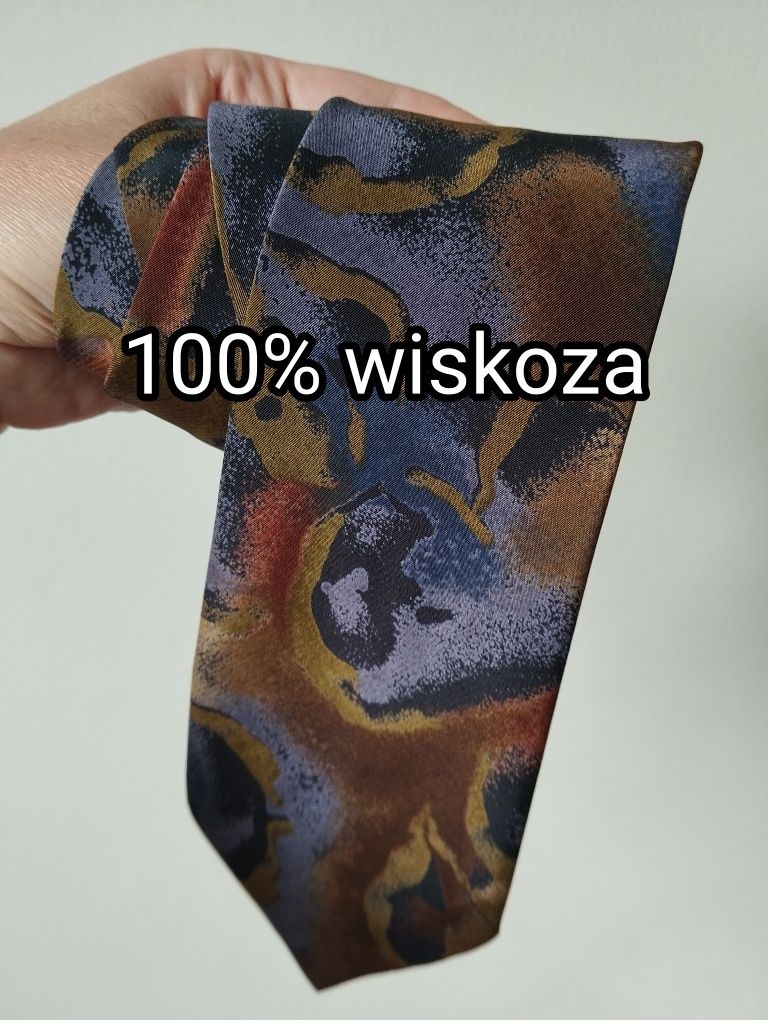 Krawat z wiskozy 100% wiskoza,  kolorowy Franco Mila