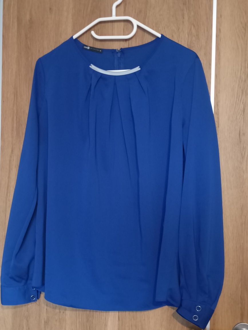 Bluzka elegancka chabrowa Oodji