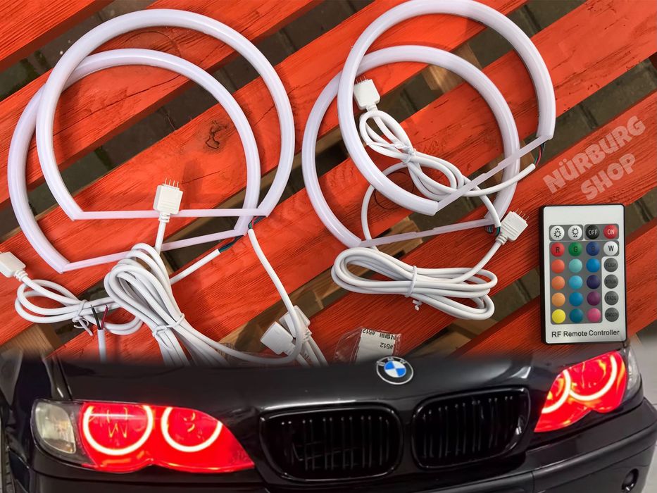 RGB ангельские глазки с пультом для БМВ BMW Е36 Е38 Е39 Е46 LED кольца
