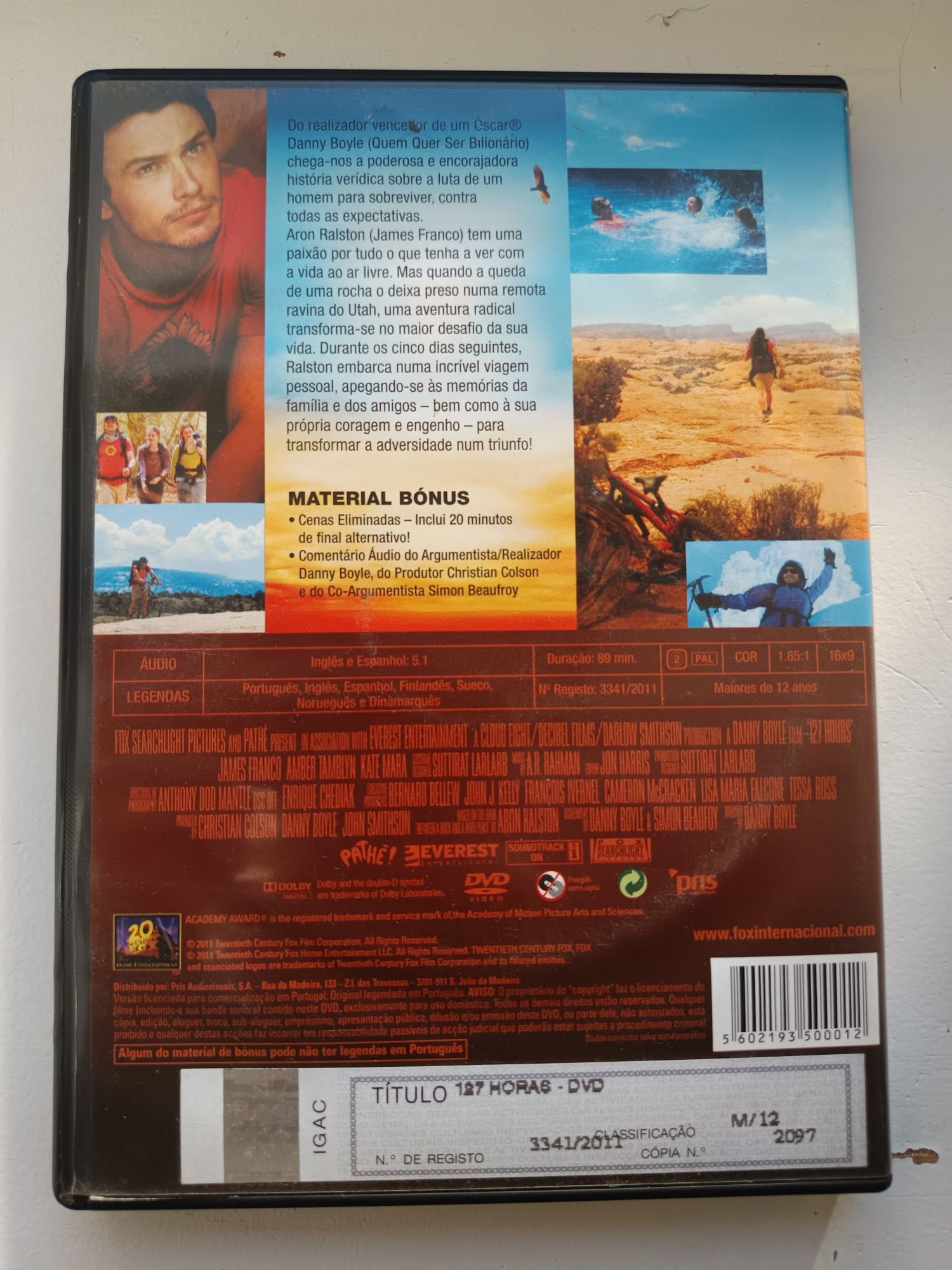 DVD 127 horas.   .