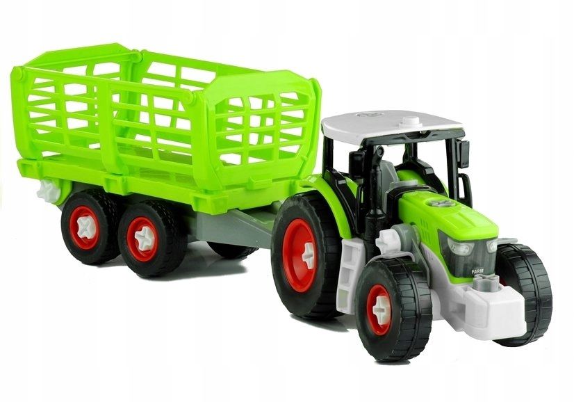 Rozkręcany Traktor z Otwierana Przyczepą 43 cm Imp