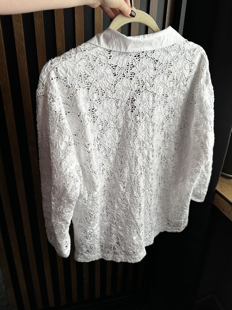 Biała koronkowa pleciona narzutka Gerry Weber 40/42 L/XL
