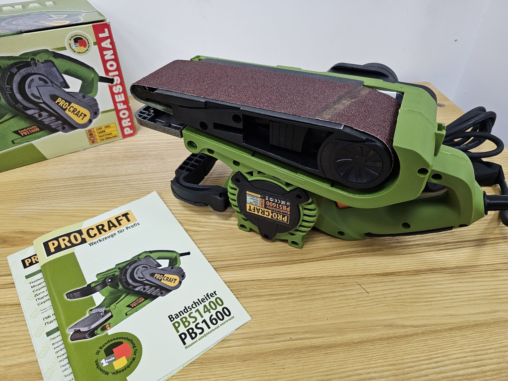 Шлифмашина ленточная ProCraft 76x533м. 1600Вт Гарантия 36мес