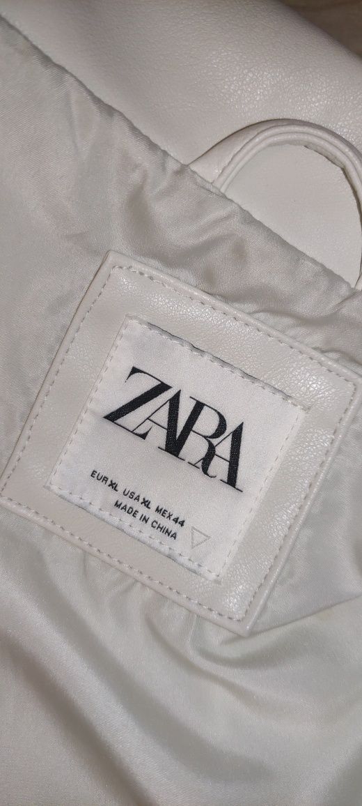 Kurtka męska skórzana skóra Zara grafitti napis retro vintage 90s