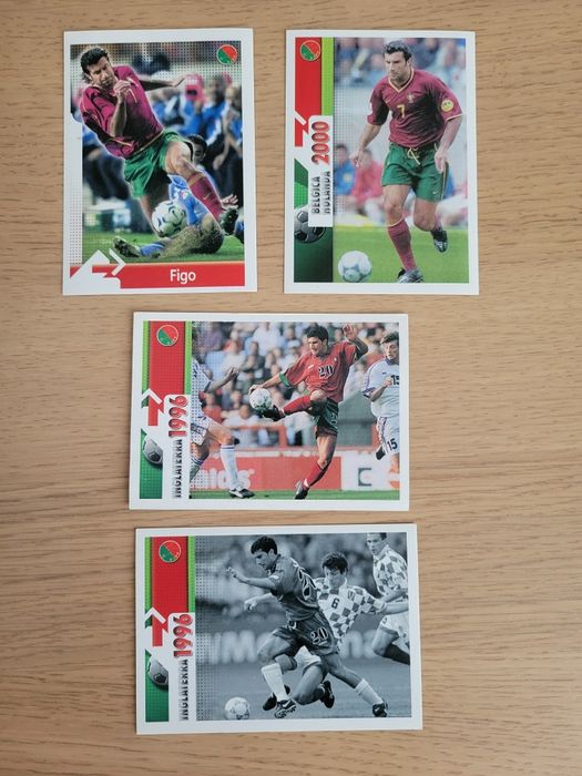 Lote 4 cromos Luís Figo – Panini – Excelente estado