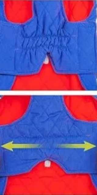 Kurtka zimowa, dwustronna niebiesko-czerwona dla psa, XS