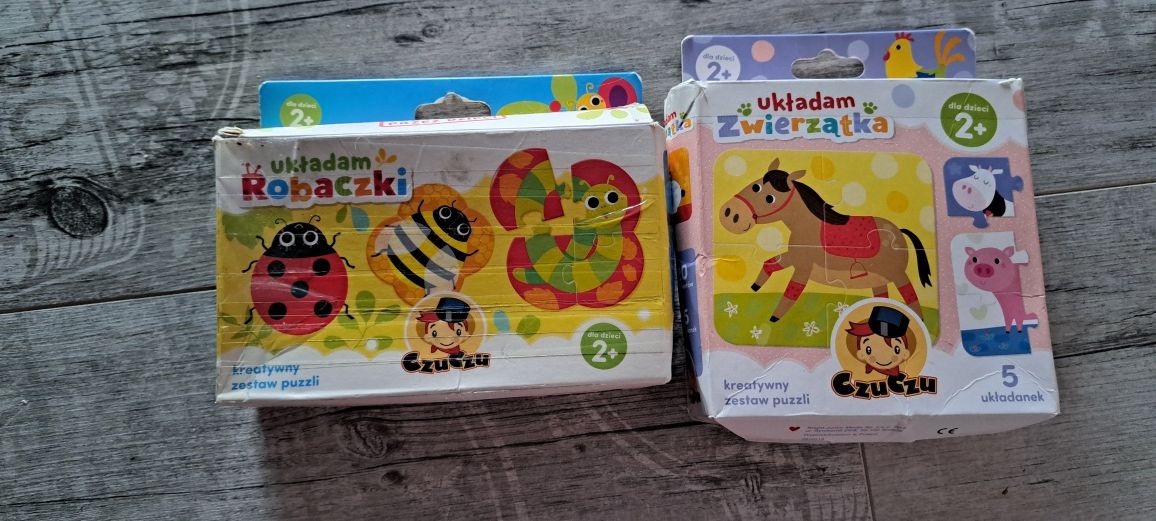 Puzzle czu czu układam robaczki zwierzątka  zestaw