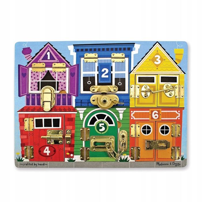Tablica Melissa And Doug 13785 Drewniania Zamki Tablica Manipulacyjna