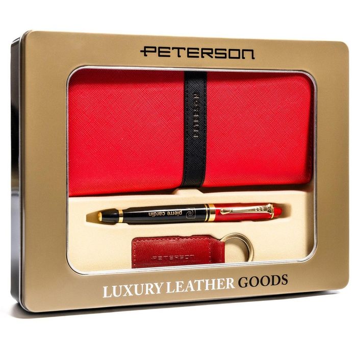 modny czerwony zestaw prezentowy dla niej - peterson