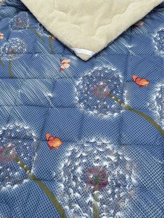 Одеяло плед полуторное на овчине тепла ковдра   двостороння 150*215