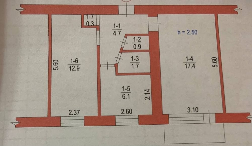 Продається 2-кімнатна квартира від власника площею 44 м² у самому серц