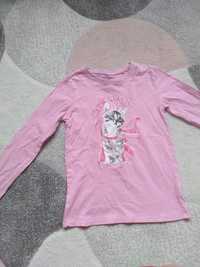 Różowa bluzka z długim rękawem z kotem Sinsay r. 140, 9-10 lat