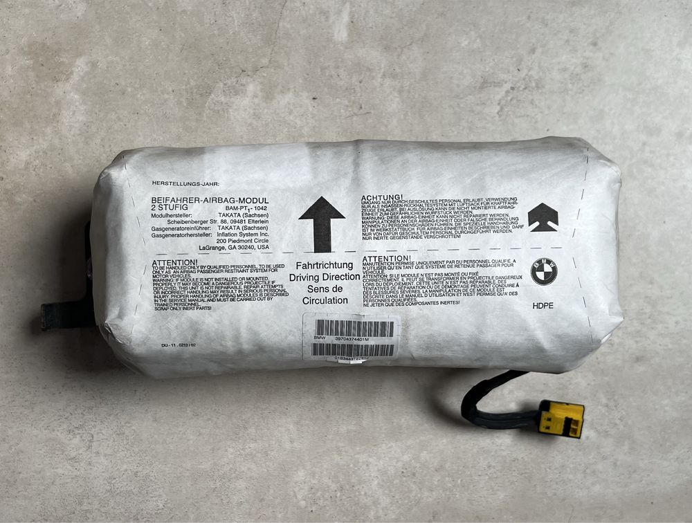 Airbag passageiro Bmw E46 Serie 3, 320d, 330d, 316i de 1998 a 2005