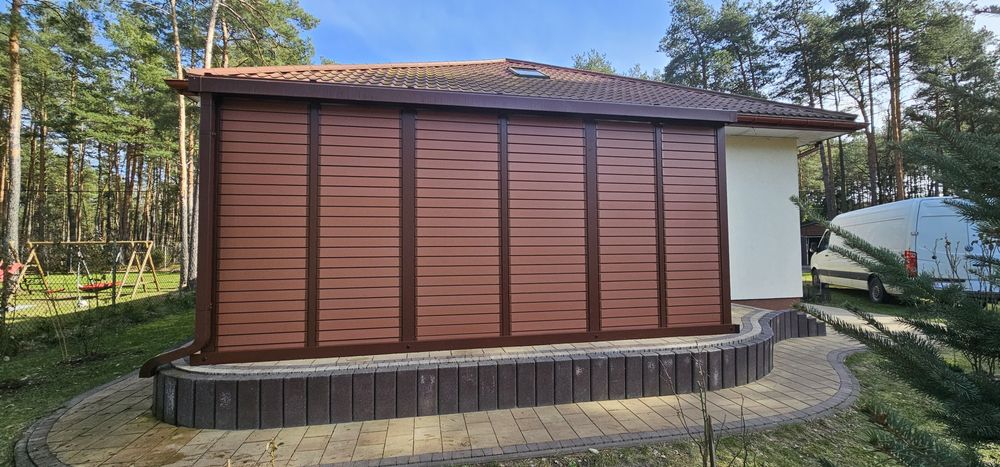 Pergola Aluminiowa Zadaszenie tarasu ruchome ścianki, szklane stałe