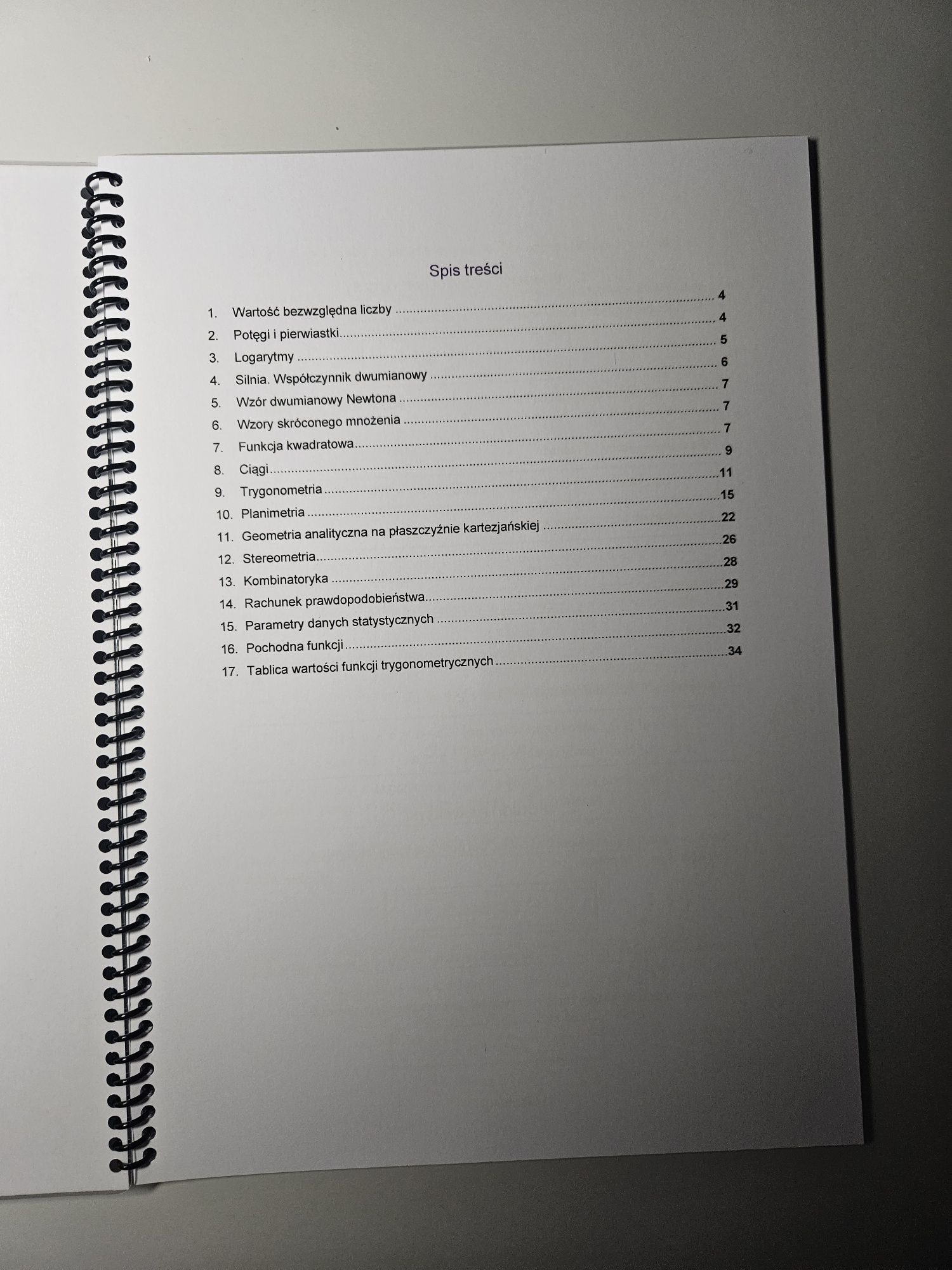 Wybrane wzory matematyczne CKE Matura 2025 Karta wzorów A4 Matematyka