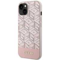 Etui ochronne Guess GCube Stripes MagSafe dla iPhone 14 Plus - Różowe