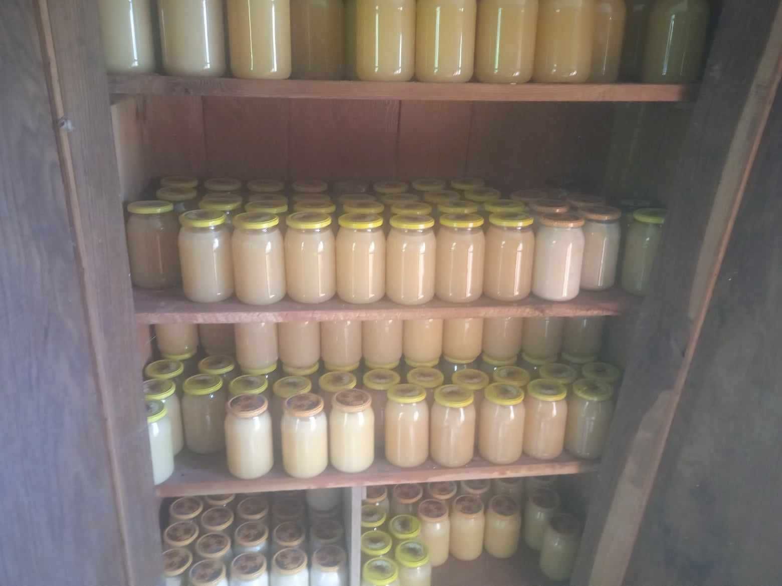 Miody różnego rodzaju z własnej pasieki.