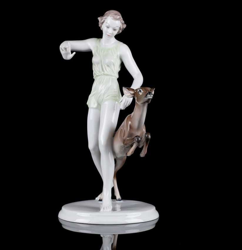 Rosenthal - figura kobieta z jeleniem ok.1957r.