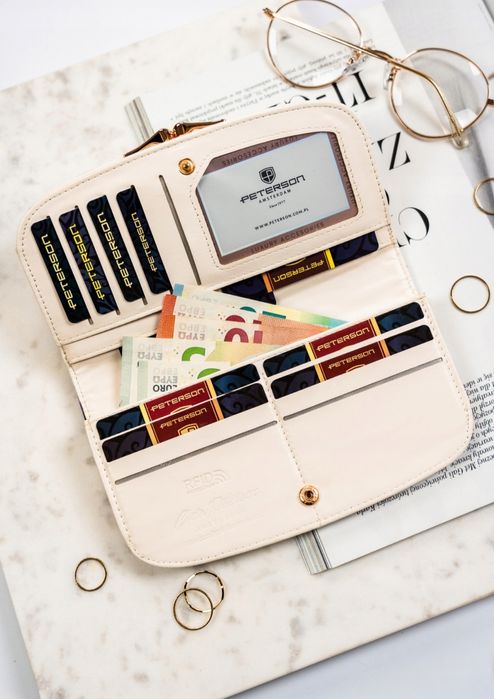 Portfel damski pojemny portmonetka dla kobiet modny duży RFID ładny