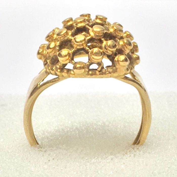 Złoty PIERŚCIONEK 585 14K cudowna AŻUROWA forma r.13