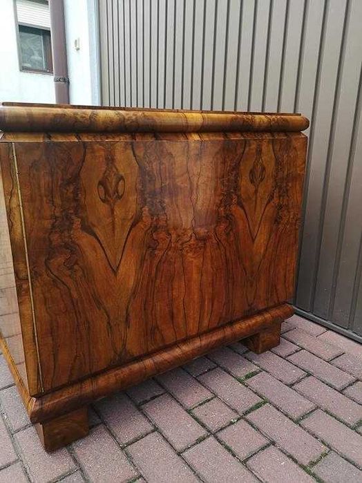 Biurko ART-DECO Orzech Politura Stare Antyk Dwustronne Po Renowacji .