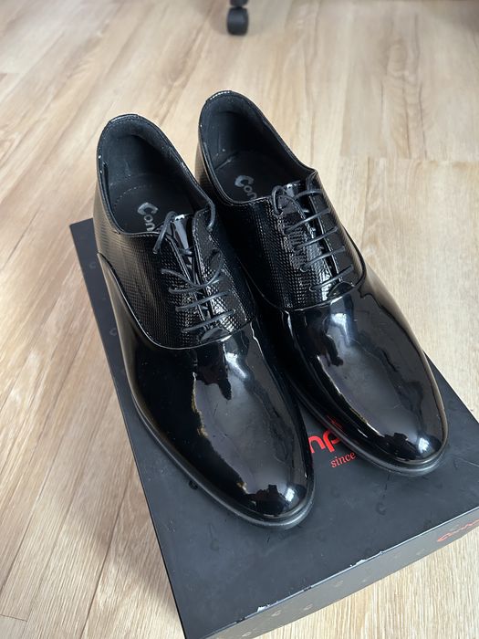 Nowe męskie buty 38 Cohnpol skóra lakierowana podwyższone 7 cm