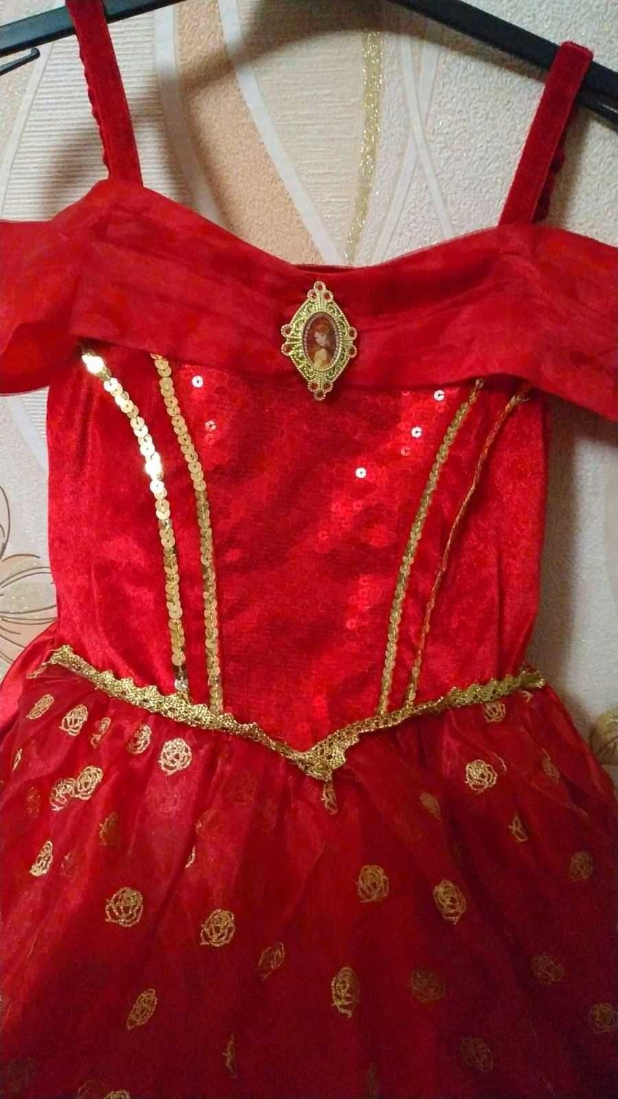 Карнавальное платье принцессы Бель на 7-8 лет, Дисней