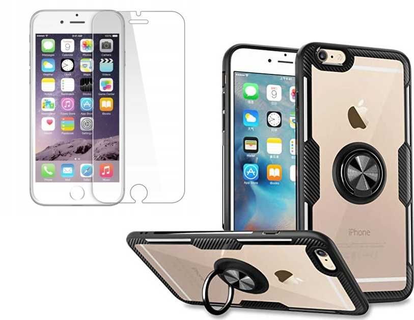 Etui Pancerne Carbon Clear do iPhone 6 / iPhone 6s + Szkło Hartowane