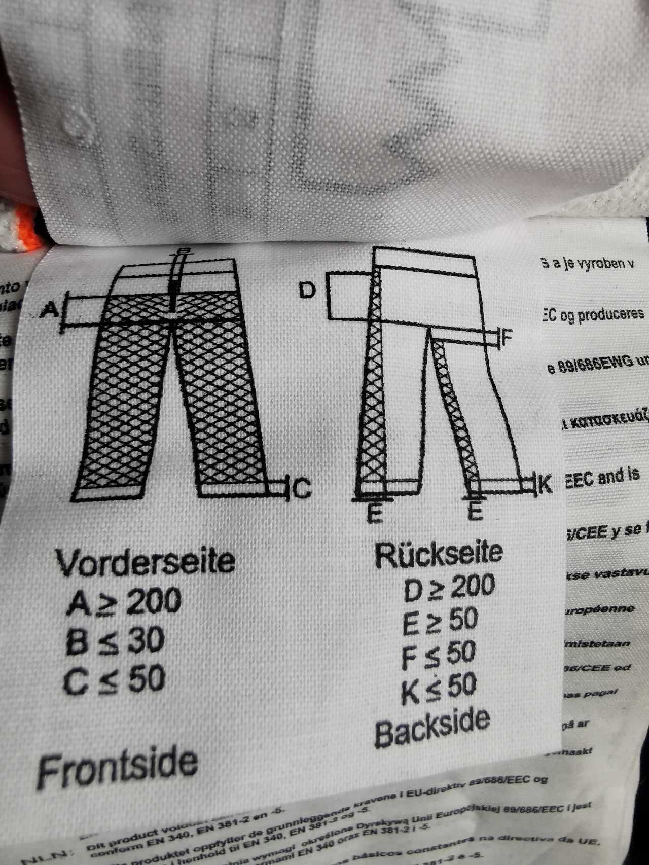 Odzież ochronna spodnie ogrodniczki