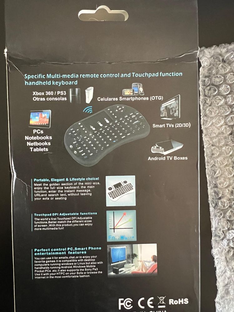 Mini teclado sem fios usb - smart tv - novo