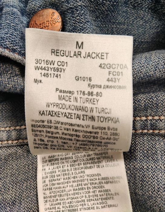 Wrangler męska kurtka jeansowa w rozmiarze M