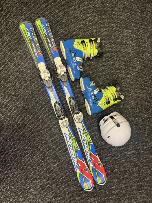 Zestaw Nart Junior Nordica 130cm + Buty Dalabello 24.5cm + Kask Bolle