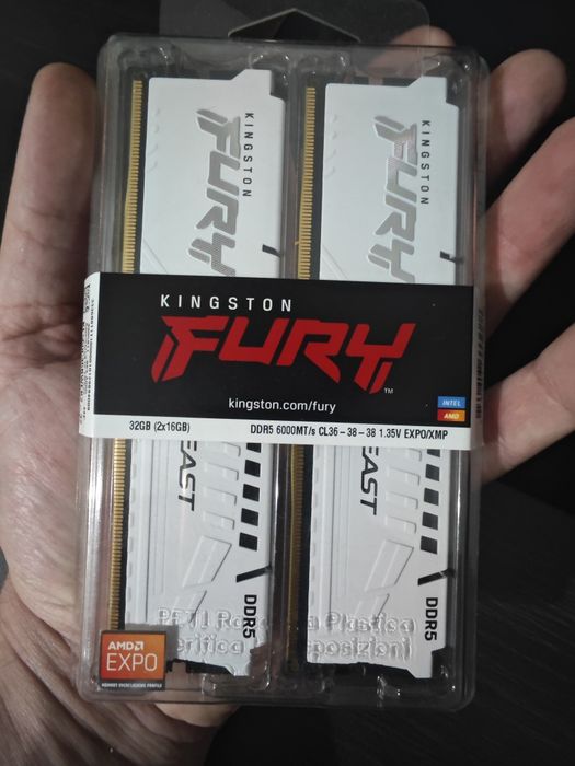 RAM Kingston Fury Beast White EXPO DDR5 32GB 6000MHz CL36