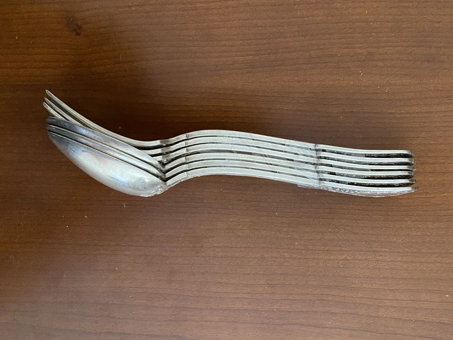 Coleccao de talheres antigos franceses em plaque de prata