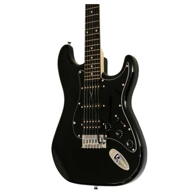 Gitara elektryczna Ever Play Stratocaster czarna + akcesoria / NOWA