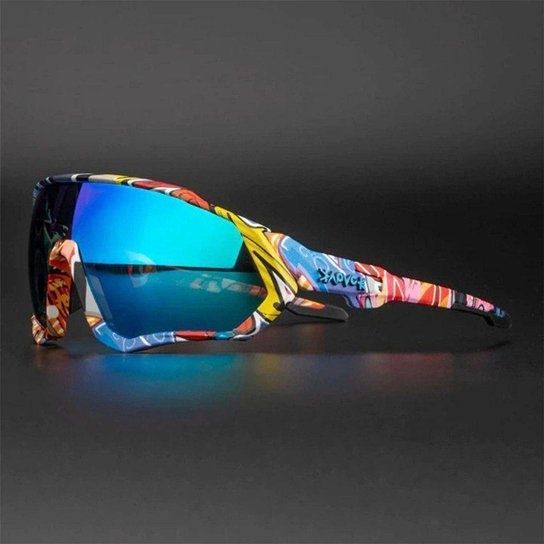 Óculos De Ciclismo Kapvoe Lente Azul Uv400