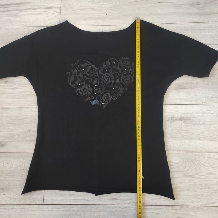 Czarna bluzka damska z sercem, Megi, r S/M