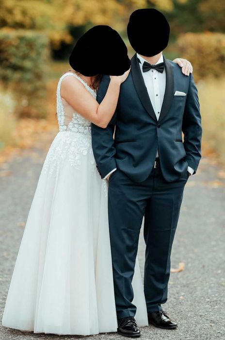 Garnitur ślubny na wzrost 164/170cm + 2x koszula + Marynarka