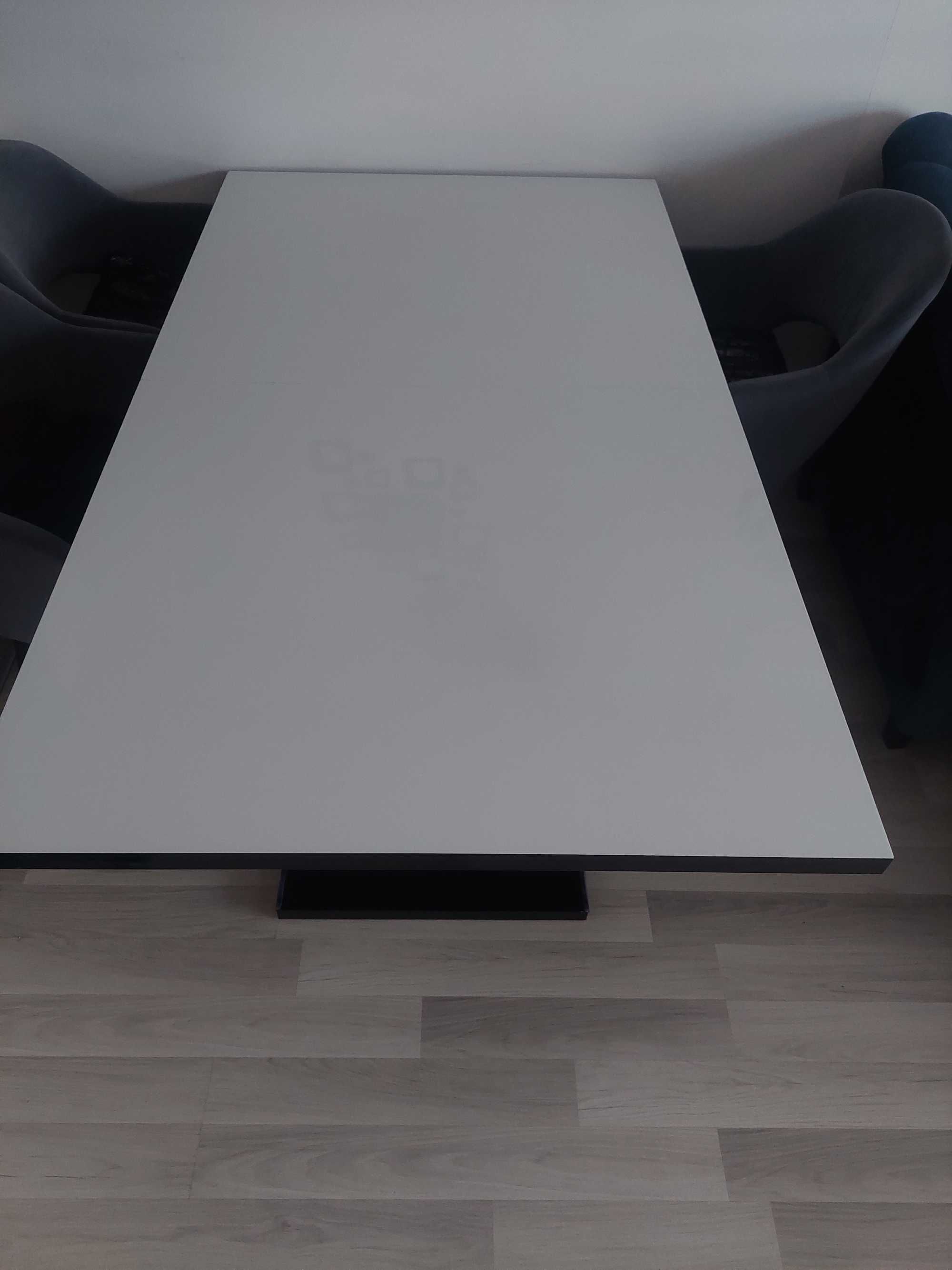 Stół roskładany biało czarny