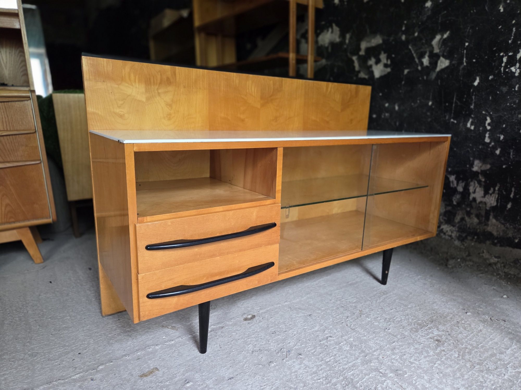 Zestaw modułowy Mojmir Pozar biurko szafka komoda  vintage prl design