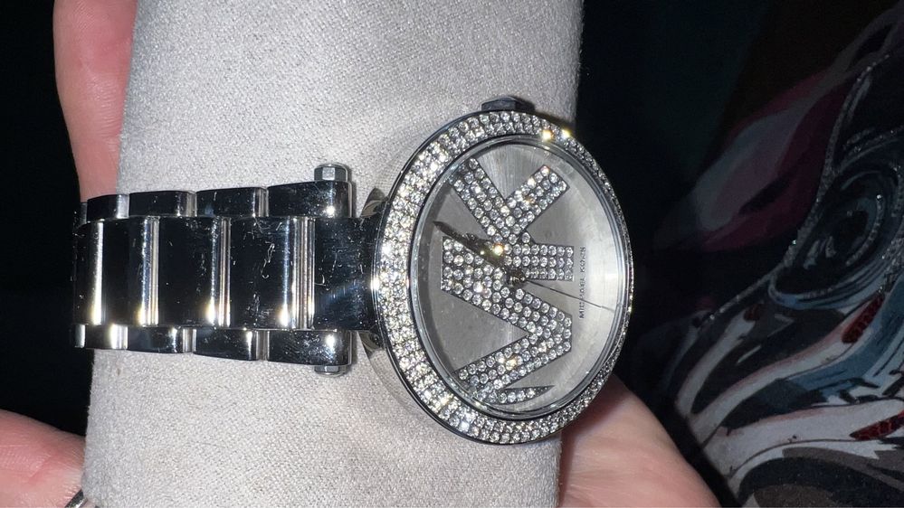 Nowy oryginalny zegarek Michael Kors kolor srebro kryształki