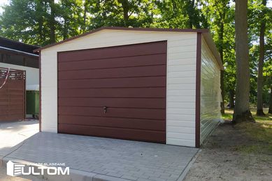 Garaż 4x7 blaszany akrylowy drewnopodobny