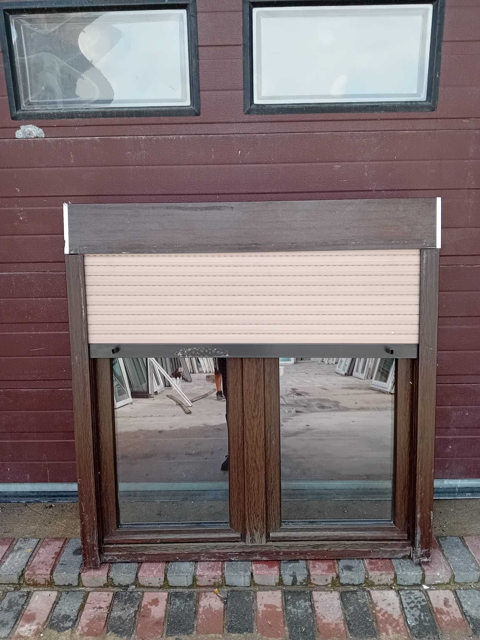 Okno dwuskrzydłowe 130x133 pcv plastikowe z roletą  DOWÓZ CAŁY KRAJ