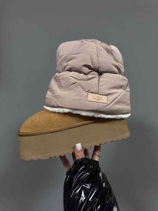 Угги UGG Mini Dipper Puffer Chestnut / Уггі Міні Діппер Пуффер бежеві